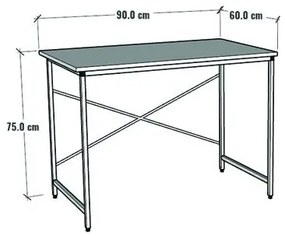 Scrivania Stile Industrial Ferro E Legno 90x60x73 Adam Rovere