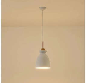 Lampadario a sospensione con filo 1xE27/15W/230V bianco diametro 19,5 cm