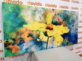 Stampa su tela – Fiore giallo con tocco vintage