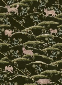 Mindthegap Carta da parati Countryside - Black/ Green/ Taupe