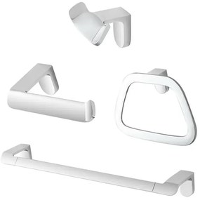 Set accessori bagno da muro 4 pezzi in acciaio cromo Fusion