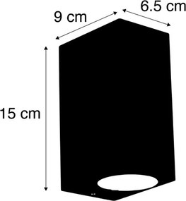 Lampada da parete intelligente grigio scuro IP44 incl. 2 WiFi GU10 - Baleno