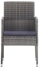 Set Mobili da Pranzo Giardino 5 pz Polyrattan Antracite Grigio