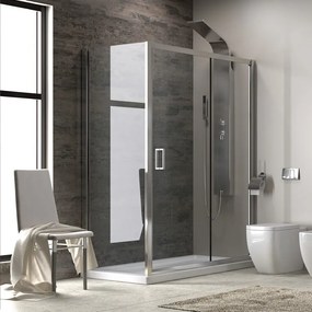 Cabina doccia 120x70 cm vetro trasparente altezza 180cm K410NS - KAMALU