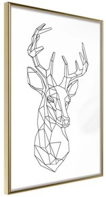 Poster  Minimalist Deer  Cornice Quadri Cornice d'oro, Larghezza x Altezza Home decor 20x30