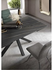 Tavolo cucina allungabile 240 cm piano grčs rporcellanato Nero JACKY