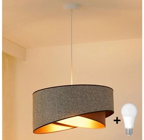 Brilagi - Lampadario LED a sospensione con filo LYRA 1xE27/15W/230V grigio/color crema/oro