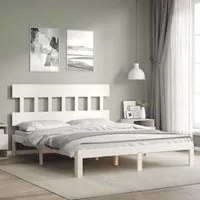 Giroletto con Testiera Bianco King Size in Legno Massellocod mxl 81127