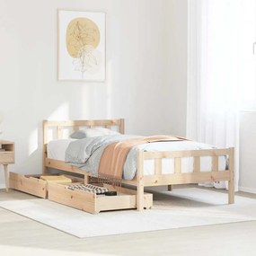 Letto Senza Materasso 75x190 Cm İn Legno Massello Pino /