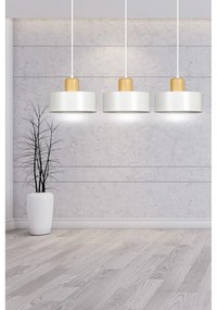 Lampadario a Sospensione in Acciaio e Legno TORIN 3 Nero 3xE27 Colore del corpo Bianco