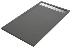 Piatto doccia SENSEA in resina Neo Metal Grid antracite L 70 x L 140 x H 3.5 cm opaco effetto pietra