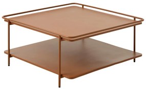 Tavolino da salotto color terracotta in metallo 75x75 cm Yuba – Unique Furniture
