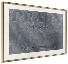 Poster  Prada (Grey)  Cornice Quadri Cornice d'oro con passe-partout, Larghezza x Altezza Home decor 30x20