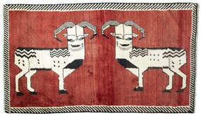 Gabbeh Tappeto persiano 190 x 110 Rosso (Iran) Annodato A Mano