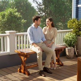 Panca da Giardino 2 Posti 114x40x46 cm Senza Schienale in Stile Rustico in Legno di Abete...