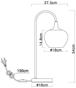 Globo 15548TG - Lampada da tavolo MAXY 1xE27/40W/230V rame