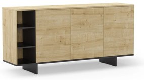 Cassettiera bassa in rovere decorato in colore naturale 170x80 cm Cequoia - Marckeric