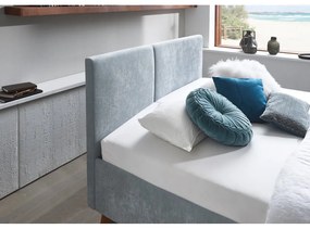 Letto matrimoniale imbottito azzurro con rete inclusa 140x200 cm Piano – Meise Möbel