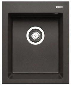 Lavello integrato 1 vasca PYRAMIS Voyager granito L 50 x L 41 cm grafite