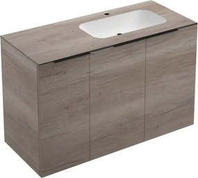 Mobile bagno da terra con lavabo L 120 x H 92 x P 51 cm rovere sable, 2 ante per vasca a destra Solid