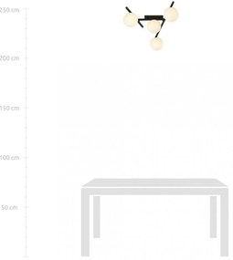 Lampadario da Soffitto in Acciaio e Vetro SMART 4 Nero 4xE14 Colore delle Sfere Bianco