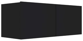 Mobile porta tv nero 80x30x30 cm in legno multistrato