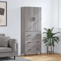 Credenza Grigio Sonoma 69,5x34x180 cm in Legno Multistrato 3195849