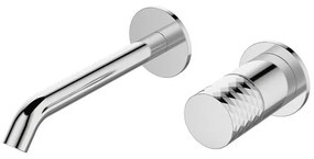 Kamalu - Miscelatore lavabo da incasso finitura cromo con dettaglio trama diamantata | BRASS