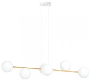 Lampadario a sospensione GRAVITY 6 Nero/Bianco e Oro 6xE14 Colore del corpo Bianco e Oro