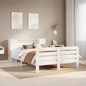Giroletto Senza Materasso Bianco 160x200 Cm Legno Massello Pino /