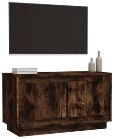 Mobile porta tv rovere fumo 80x35x45 cm in legno multistrato