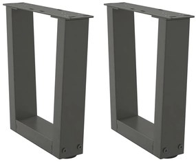 Gambe Tavolo Pranzo A V 2 Pz Antracite 30x(30-31,3)cm Acciaio /