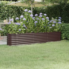 Letto Giardino Acciaio Verniciato A Polvere 224x40x36cm Marrone /