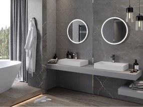 Mexen Gobi specchio da bagno illuminato, rotondo 60 cm, LED 6000K, anti-appannamento - 9801-060-060-611-00