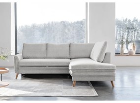 Divano letto angolare beige (angolo destro) Charming Charlie - Miuform