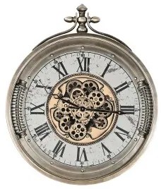 Orologio da Parete Home ESPRIT Bianco Nero Dorato Cristallo Ferro 66 x 10 x 80 cm