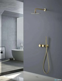 Sistema doccia da incasso ELITE EDITION BCS1343 in ottone, multigetto, in più finiture tra cui oro spazzolato e nero opaco — Oro spazzolato
