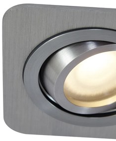Set di 6 faretti da incasso arrotondati color canna di fucile GU10 50mm regolabili IP44 - Alberto