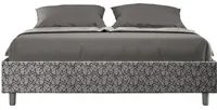 Letto matrimoniale con rete imbottito 160x210 tessuto Era 9 blu Azelia