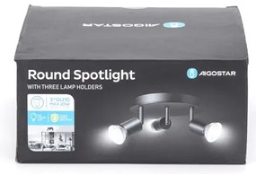 Aigostar - Faretto orientabile 3xGU10/60W/230V nero