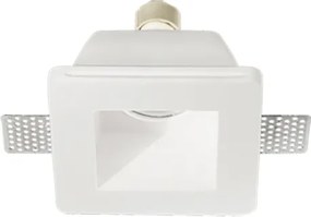 Faretto da incasso quadrato RUMBA in gesso verniciato Bianco 10x10 cm