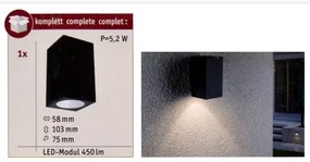 Paulmann 94327 - LED/3,8W IP44 Applique da esterno FLAME 230V antracite