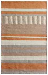 Tappeto bifacciale beige-arancio per esterni in plastica riciclata , 80 x 180 cm Bella - Green Decore