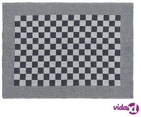 vidaXL Strofinacci da Cucina 10 pz Neri e Bianchi 50x70 cm in Cotone