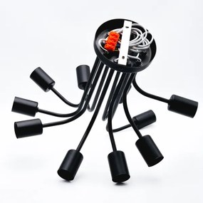 Lampadario a plafone TRINITY 10xE27/15W/230V nero