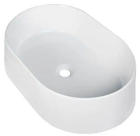Lavabo da appoggio COVER ovale in ceramica bianco lucido