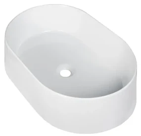 Lavabo da appoggio COVER ovale in ceramica L 60 x H 11.5 x P 40 cm bianco lucido