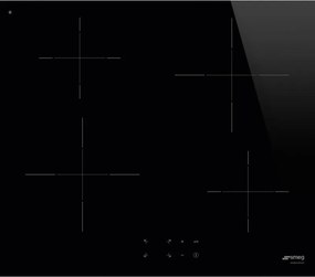 Piano cottura induzione 4 zone L 60 cm SI2641D SMEG nero