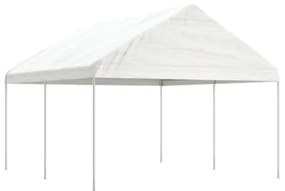 Gazebo con Tetto Bianco 4,46x4,08x3,22 m in Polietilene