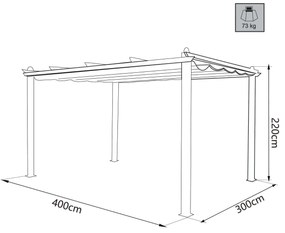 ARON - gazebo da giardino 3 x 4 m